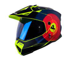 CASCO HRO MX330 WRITTER AMARILLO/AZUL-VISOR OSCURO SKU:HROMX330WRAMAO-#