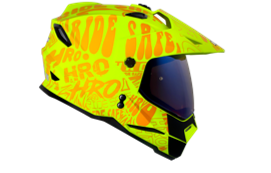 CASCO HRO MX330 WRITTER AMARILLO/AZUL-VISOR OSCURO SKU:HROMX330WRAMAO-#