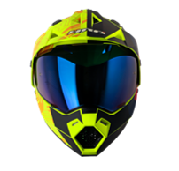 CASCO HRO MX330 WRITTER AMARILLO/AZUL-VISOR OSCURO SKU:HROMX330WRAMAO-#