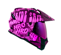 CASCO HRO MX330 WRITTER PÚRPURA/ROSA-VISOR OSCURO SKU: HROMX330WRPUROO-#