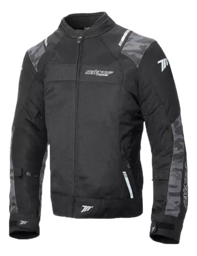 CHAQUETA SD-JR52 VERANO RACING | HOMBRE | NEGRA/CAMUFLAJE | SKU: SD2105213#