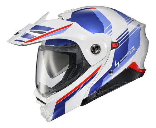 CASCO SCORPION EXO-AT960 HICKS BLANCO/AZUL | SKU: 75-2224#