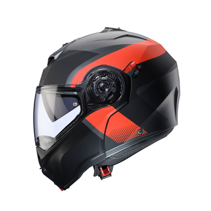CASCO CABERG DUKE EVO INDY MATT GUN METAL/RED FLUO/BLACK SKU: C0KD60L2##