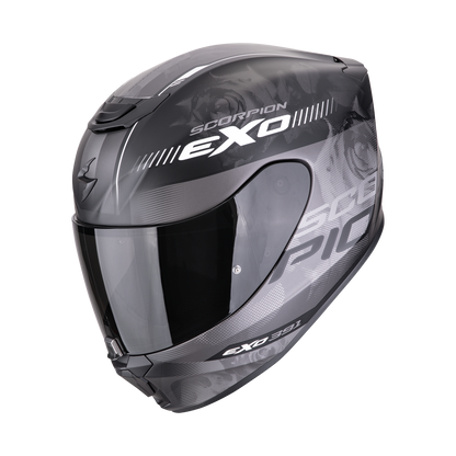 CASCO SCORPION EXO-391 AVA MATT BLACK - SILVER SKU: 139-477-159-0#