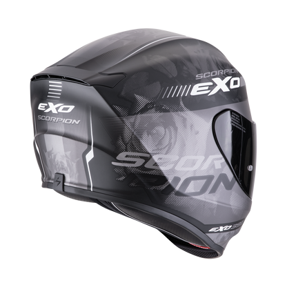 CASCO SCORPION EXO-391 AVA MATT BLACK - SILVER SKU: 139-477-159-0#