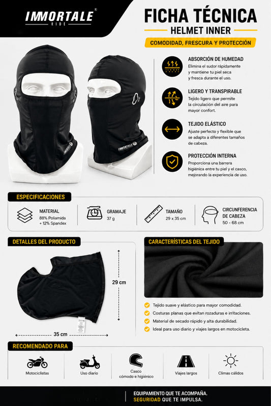 BALACLAVA IMMORTALE NEGRA SKU: IMMBALACB#
