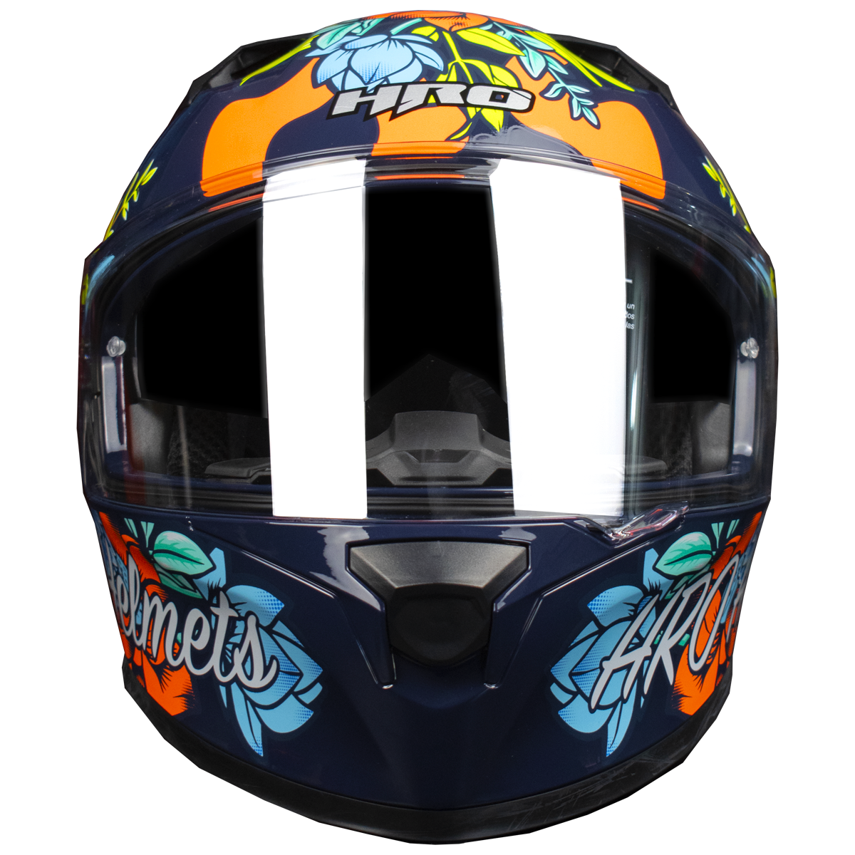 CASCO HRO 523DV FLOWERIST | AZUL/AMARILLO VISOR TR | SKU: HRO-523-FLOWERAZ-#