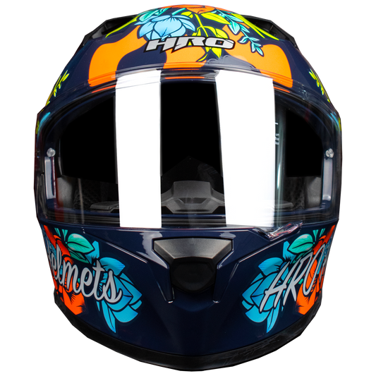 CASCO HRO 523DV FLOWERIST | AZUL/AMARILLO VISOR TR | SKU: HRO-523-FLOWERAZ-#