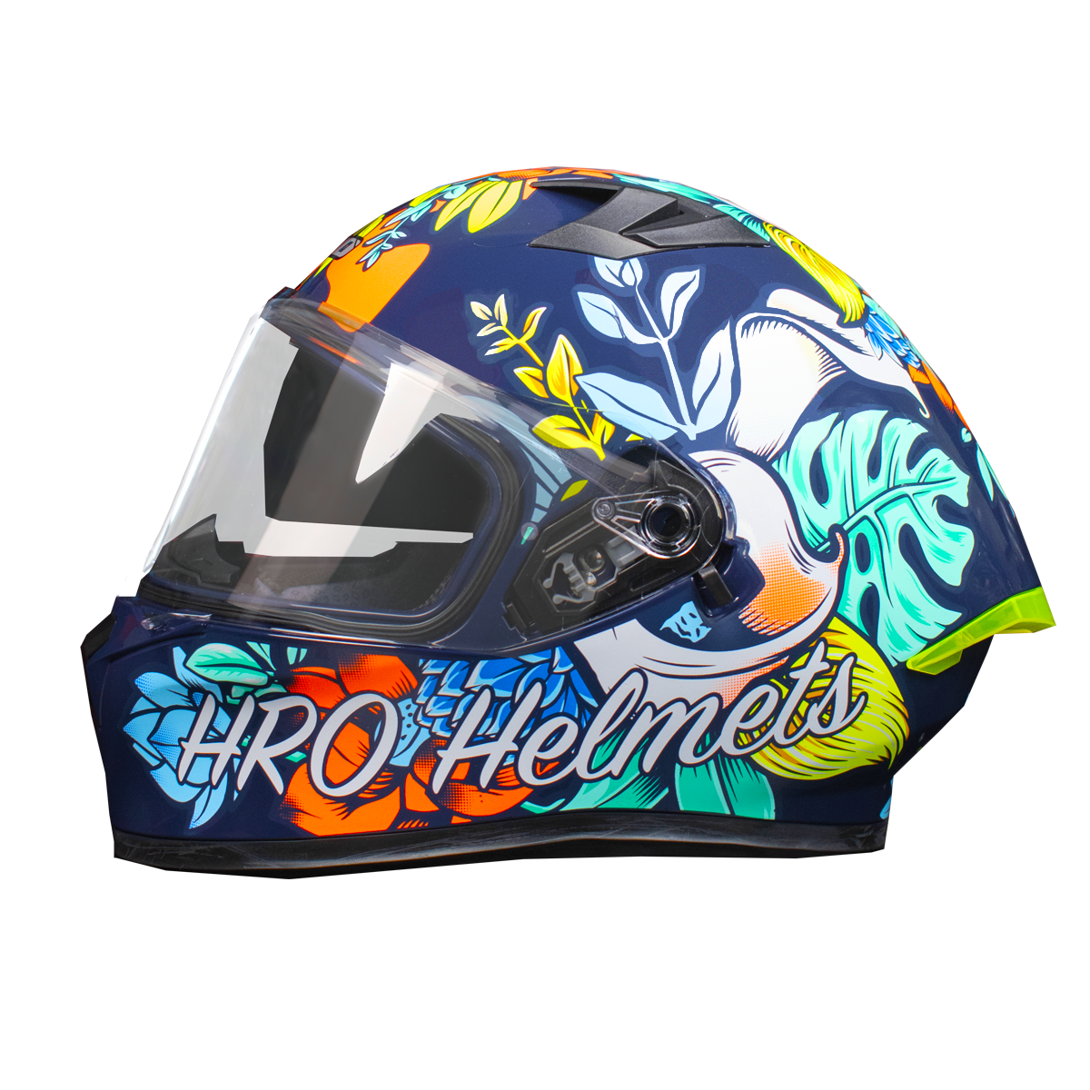 CASCO HRO 523DV FLOWERIST | AZUL/AMARILLO VISOR TR | SKU: HRO-523-FLOWERAZ-#