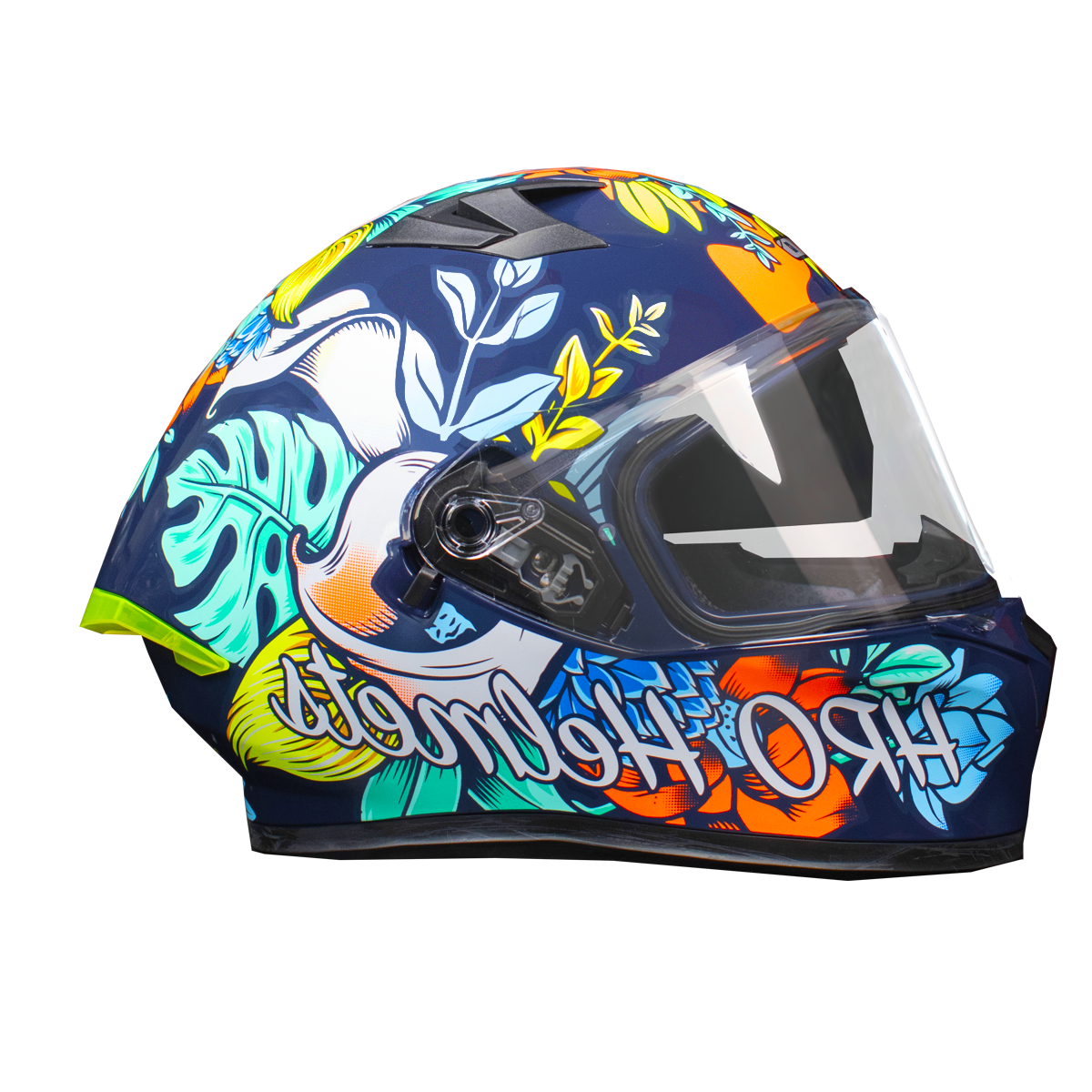 CASCO HRO 523DV FLOWERIST | AZUL/AMARILLO VISOR TR | SKU: HRO-523-FLOWERAZ-#