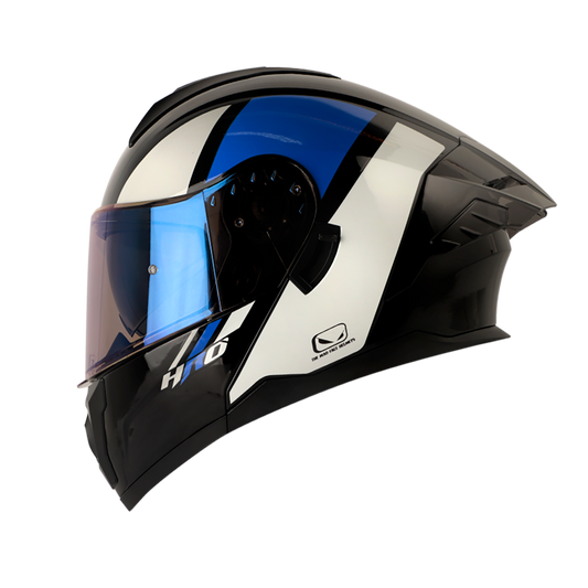 CASCO HRO 3480DV EVO RACESPEC AZUL / BLANCO BRILLO | SKU: H3480EVRAHAZBC#