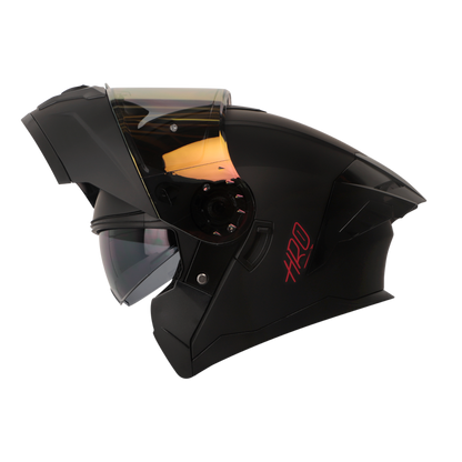 CASCO HRO 3480DV EVO SOLID NEGRO MATE VISOR ROJO | SKU: H3480EVSONERO-#