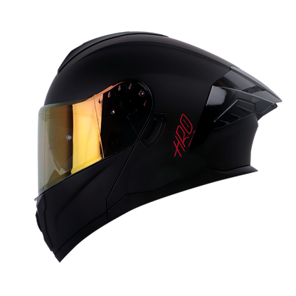CASCO HRO 3480DV EVO SOLID NEGRO MATE VISOR ROJO | SKU: H3480EVSONERO-#