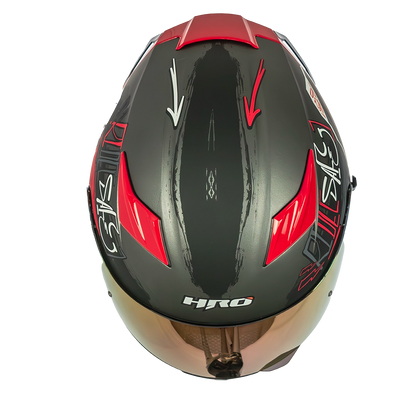 CASCO HRO 514 EVO GRUNGE INTEGRAL GRIS/NARANJA | SKU: H514EVGRGN-#