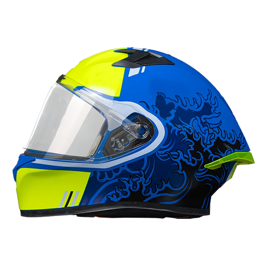 CASCO HRO 523DV HOKUSAI | AZUL/AMARILLO VISOR TR | SKU: HRO-523-HOKUSAIAM-#