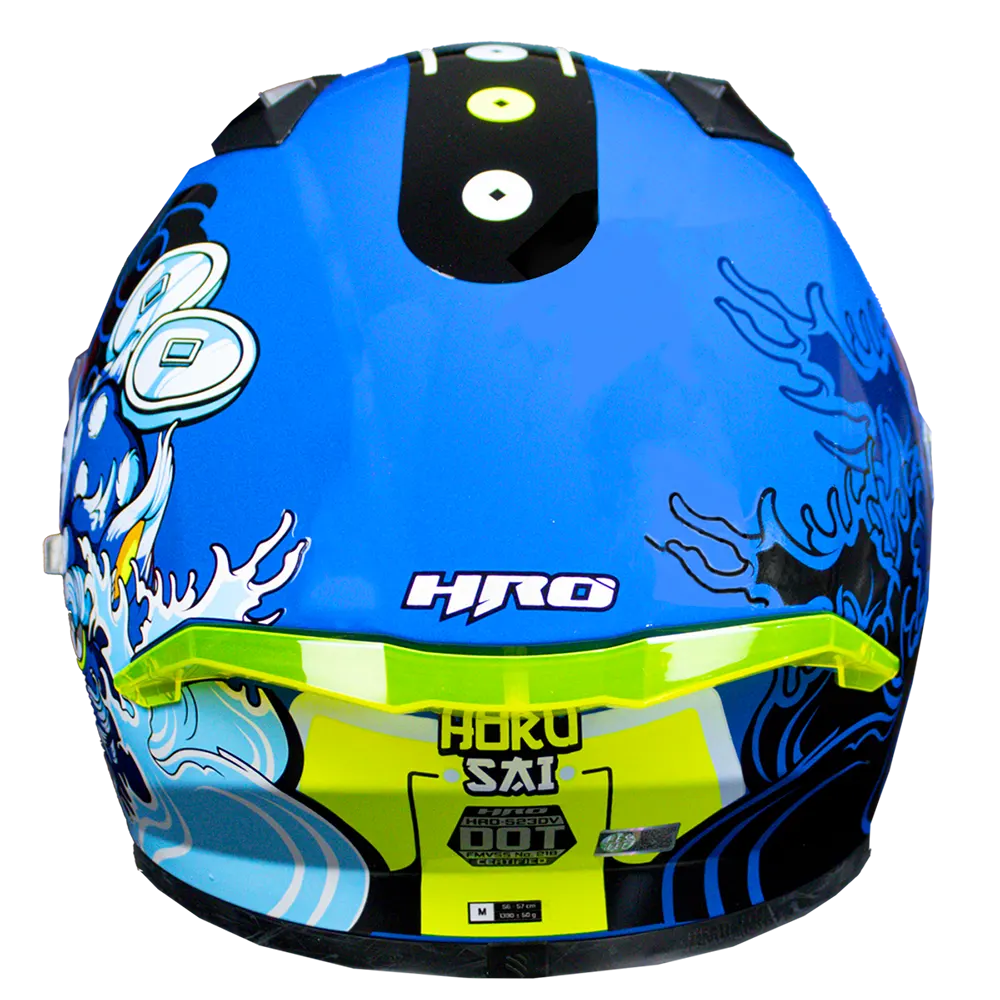 CASCO HRO 523DV HOKUSAI | AZUL/AMARILLO VISOR TR | SKU: HRO-523-HOKUSAIAM-#