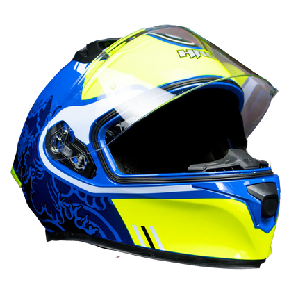CASCO HRO 523DV HOKUSAI | AZUL/AMARILLO VISOR TR | SKU: HRO-523-HOKUSAIAM-#