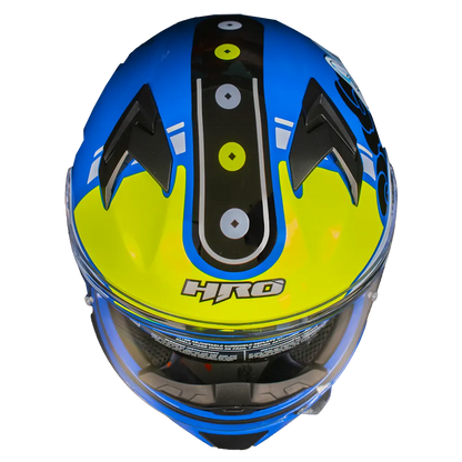 CASCO HRO 523DV HOKUSAI | AZUL/AMARILLO VISOR TR | SKU: HRO-523-HOKUSAIAM-#