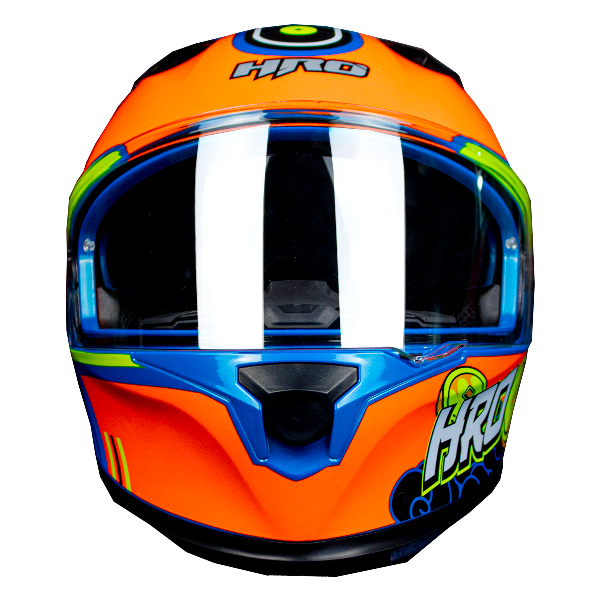 CASCO HRO 523DV HOKUSAI | AZUL/NARANJA VISOR TR | SKU: HRO-523-HOKUSAIAZ-#