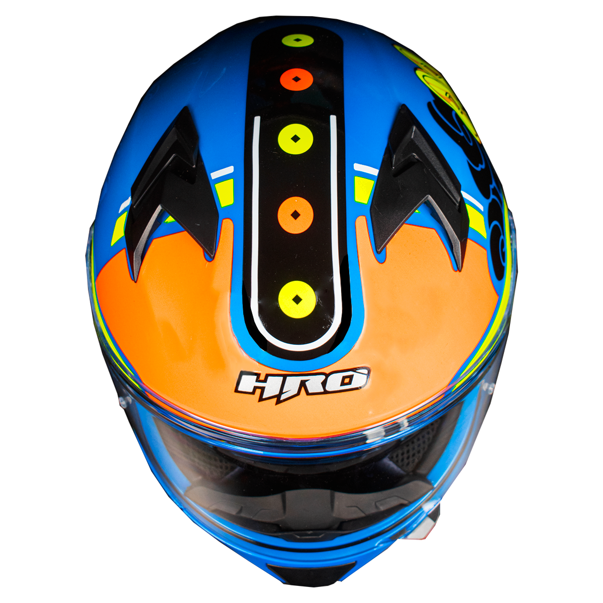 CASCO HRO 523DV HOKUSAI | AZUL/NARANJA VISOR TR | SKU: HRO-523-HOKUSAIAZ-#