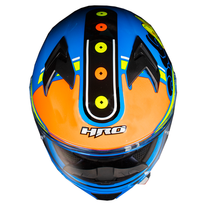 CASCO HRO 523DV HOKUSAI | AZUL/NARANJA VISOR TR | SKU: HRO-523-HOKUSAIAZ-#