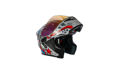 CASCO HRO-3400DV EVO DOOLE DOODLE GRIS/ROJO BRILLO VISOR IRIDIUM ROJO | SKU: H3400EVDOGR-#