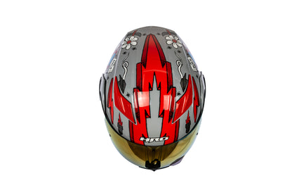 CASCO HRO-3400DV EVO DOOLE DOODLE GRIS/ROJO BRILLO VISOR IRIDIUM ROJO | SKU: H3400EVDOGR-#