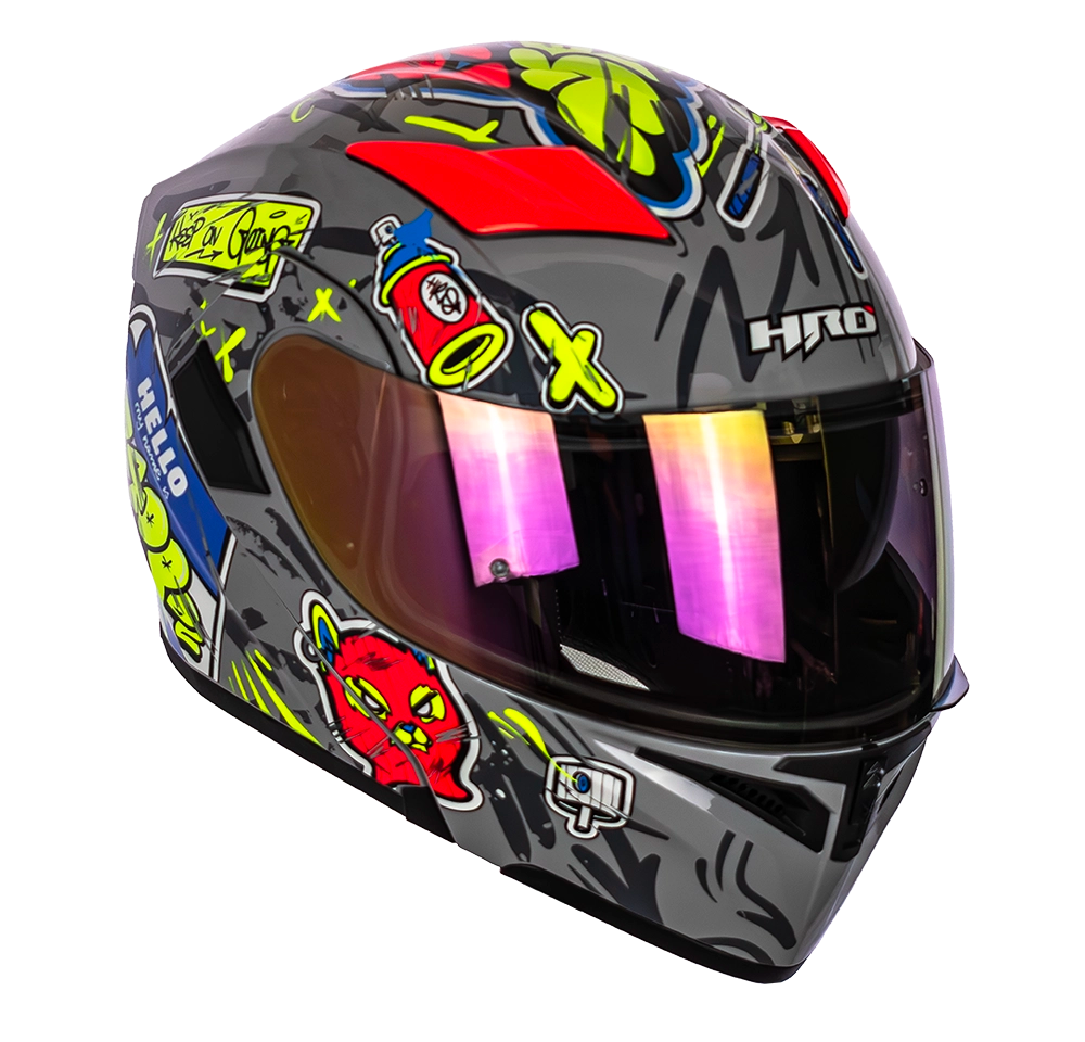 CASCO 3400DV EVO VANDAL GRIS BRILLO VISOR NARANJA | SKU: H3400EVVAGR-#