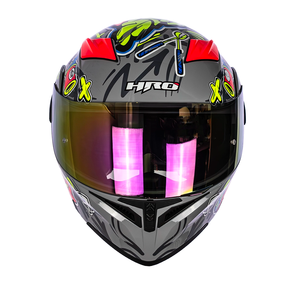 CASCO 3400DV EVO VANDAL GRIS BRILLO VISOR NARANJA | SKU: H3400EVVAGR-#