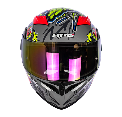 CASCO 3400DV EVO VANDAL GRIS BRILLO VISOR NARANJA | SKU: H3400EVVAGR-#