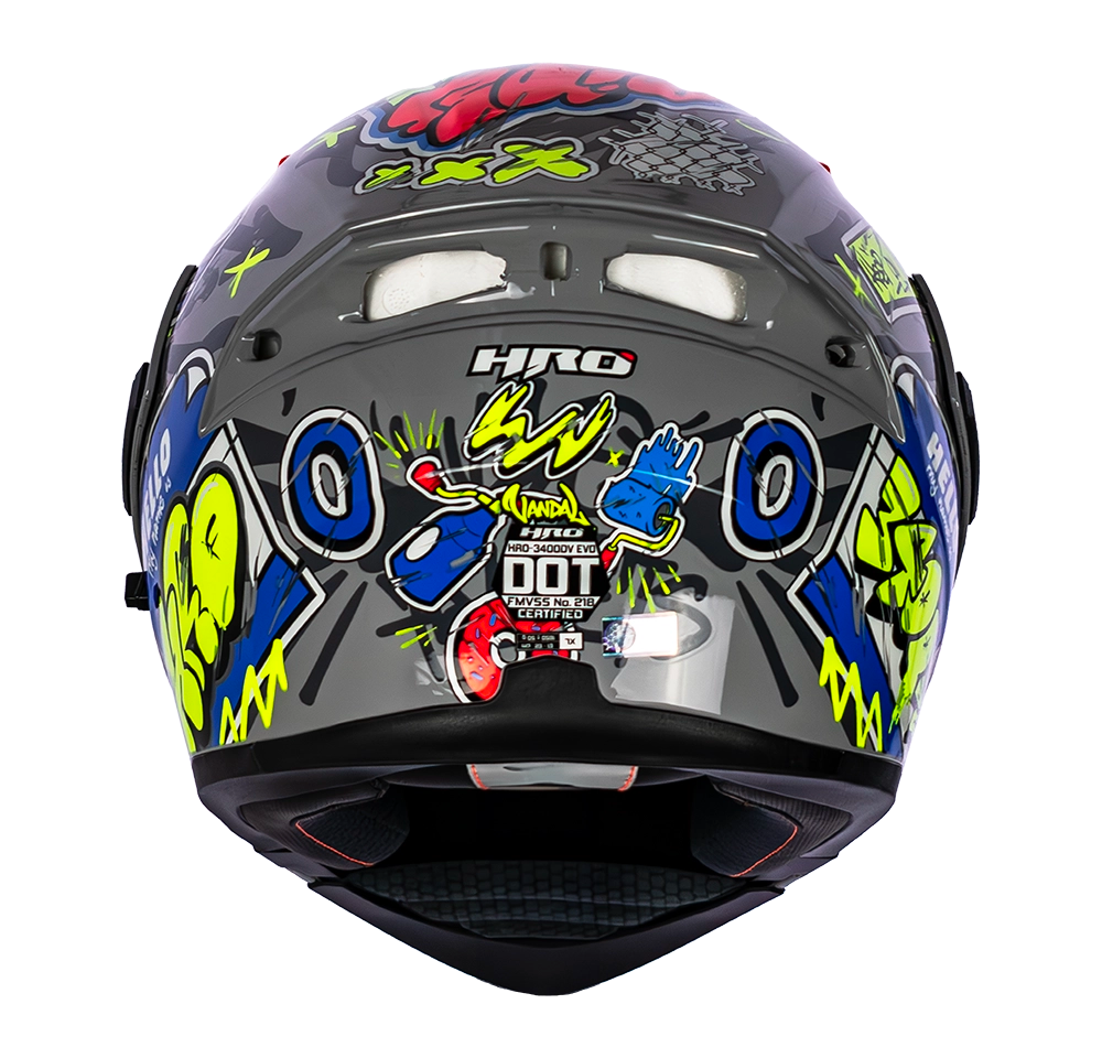 CASCO 3400DV EVO VANDAL GRIS BRILLO VISOR NARANJA | SKU: H3400EVVAGR-#