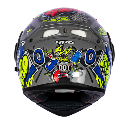 CASCO 3400DV EVO VANDAL GRIS BRILLO VISOR NARANJA | SKU: H3400EVVAGR-#