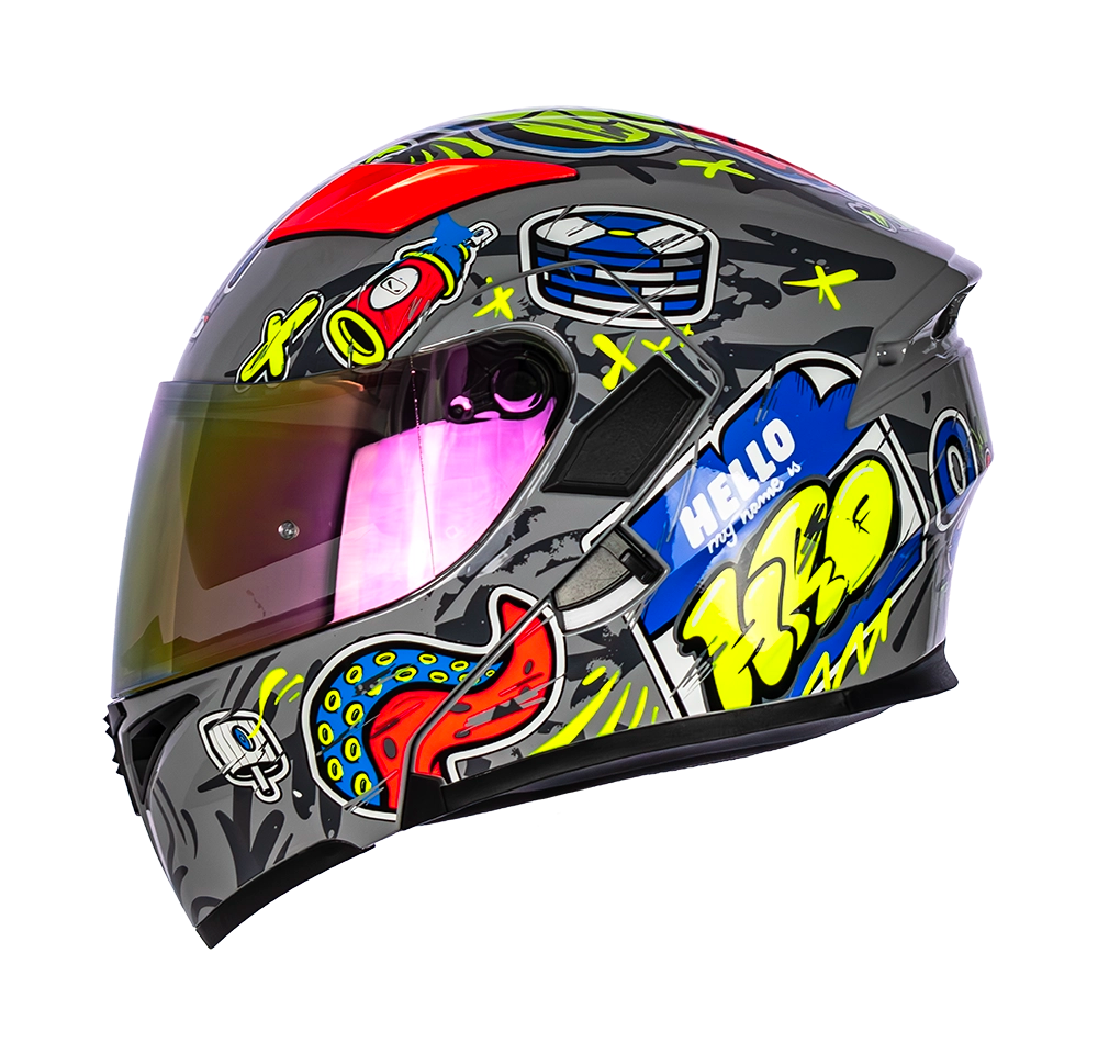 CASCO 3400DV EVO VANDAL GRIS BRILLO VISOR NARANJA | SKU: H3400EVVAGR-#