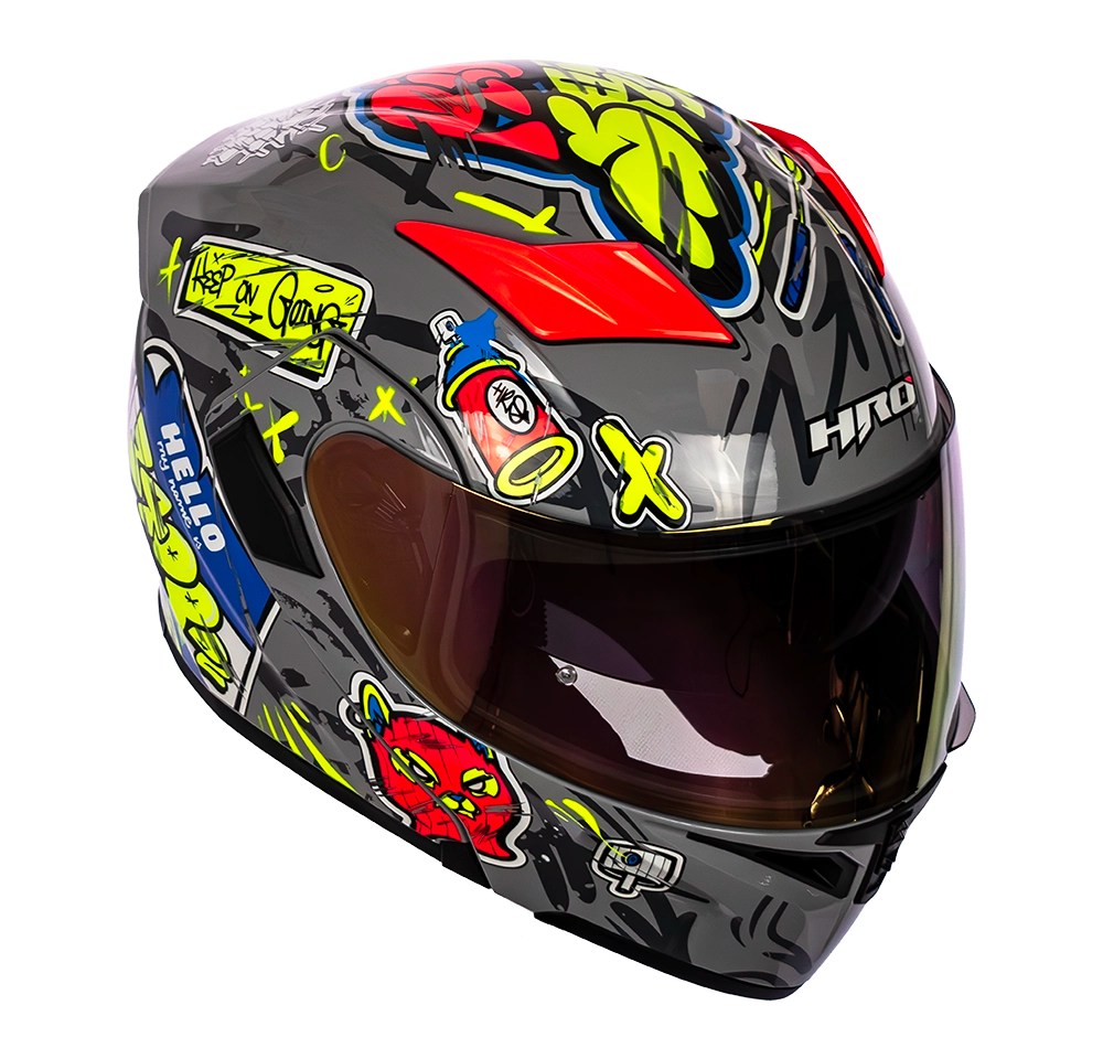 CASCO 3400DV EVO VANDAL GRIS BRILLO VISOR NARANJA | SKU: H3400EVVAGR-#