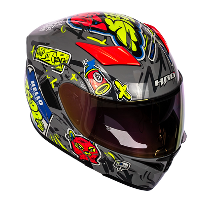 CASCO 3400DV EVO VANDAL GRIS BRILLO VISOR NARANJA | SKU: H3400EVVAGR-#