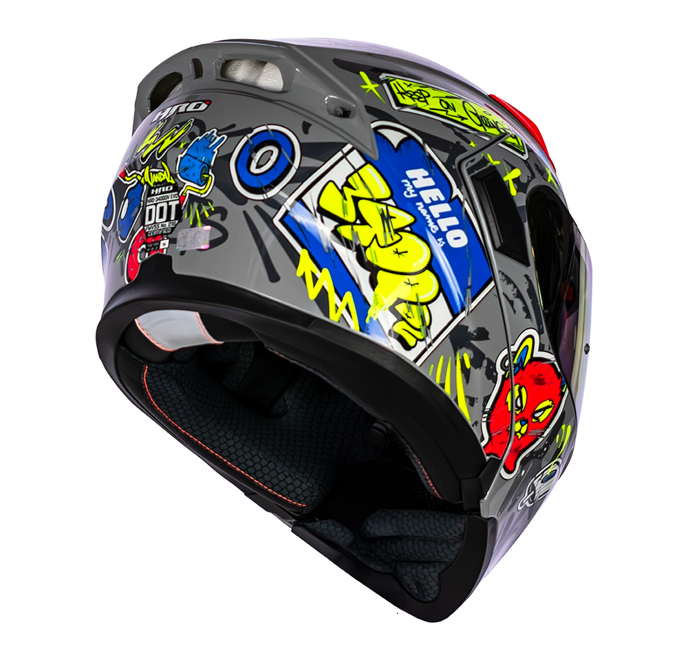 CASCO 3400DV EVO VANDAL GRIS BRILLO VISOR NARANJA | SKU: H3400EVVAGR-#