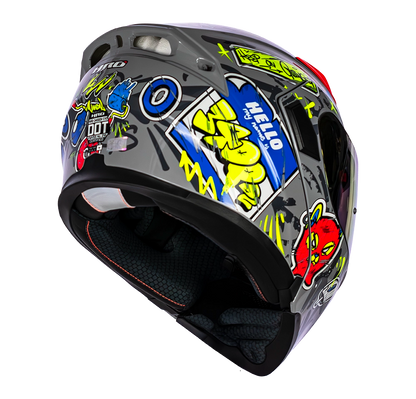 CASCO 3400DV EVO VANDAL GRIS BRILLO VISOR NARANJA | SKU: H3400EVVAGR-#