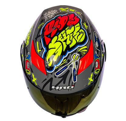 CASCO 3400DV EVO VANDAL GRIS BRILLO VISOR NARANJA | SKU: H3400EVVAGR-#