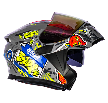 CASCO 3400DV EVO VANDAL GRIS BRILLO VISOR NARANJA | SKU: H3400EVVAGR-#