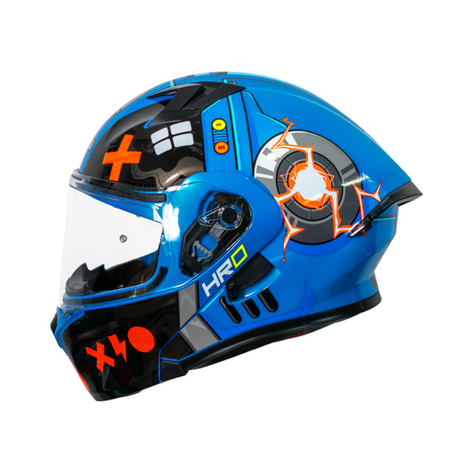 CASCO HRO 3420DV BOT | AZUL/NARANJA VISOR TRAN | SKU: HRO-3420-BOTAN-#