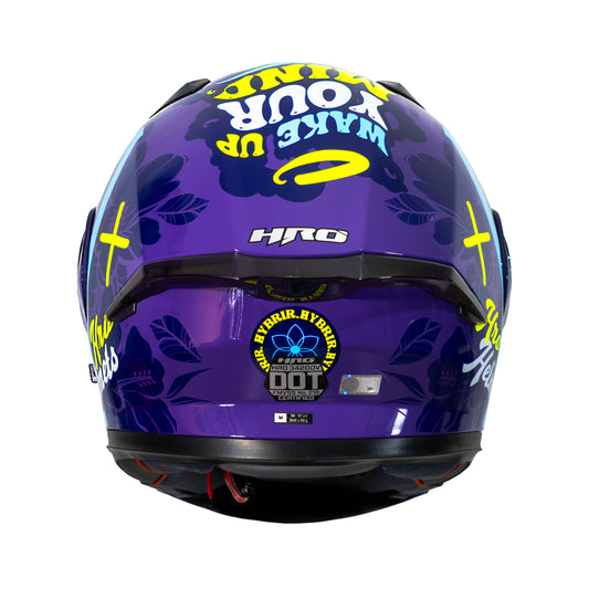 CASCO HRO 3420DV HYBRIR | PÚRPURA/AZUL VISOR TRAN | SKU: HRO-3420-HYBRIRPU-#