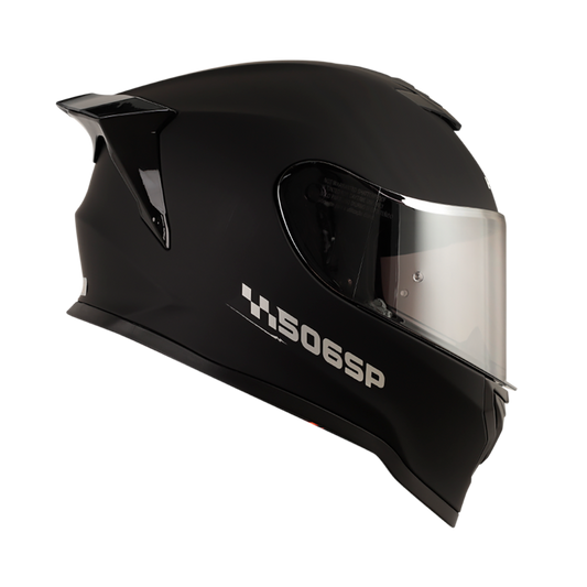 CASCO 506 SP SOLIDO NEGRO/PLATA MATE VISOR PLATA SKU: HRO506SONGPLPL-#