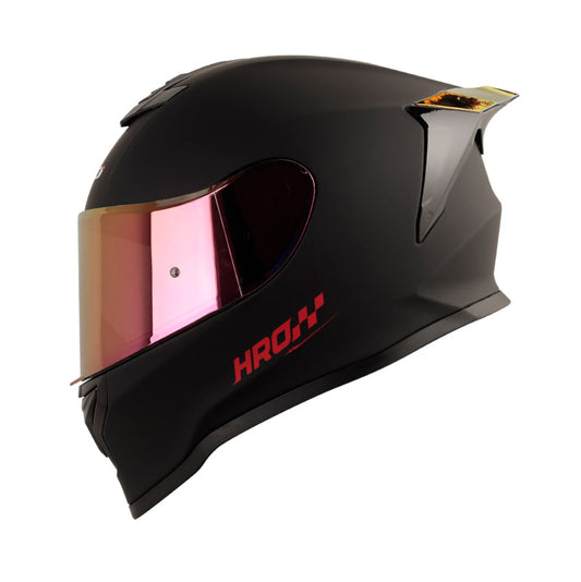 CASCO 506 SP SOLIDO NEGRO/PLATA MATE VISOR ROJO SKU: HRO506SONGPLRO-#