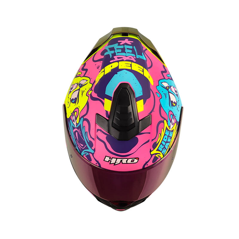 CASCO 506 SP MISTERY FUCSIA/AZUL, VISOR MORADO, ALERÓN AMARILLO SKU:HRO506MISFUAZMA-#