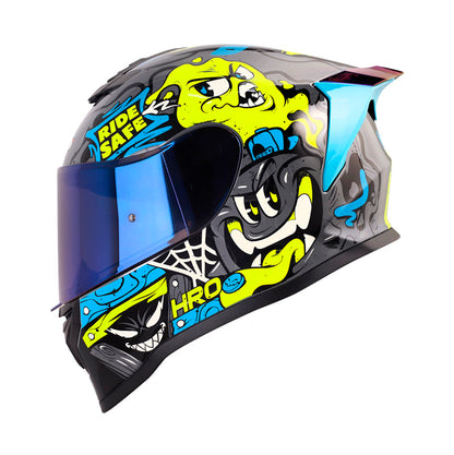 CASCO 506 SP MISTERY GRIS/AMARILLO NEON VISOR AZUL SKU:HRO506MISGRAMAZ-#