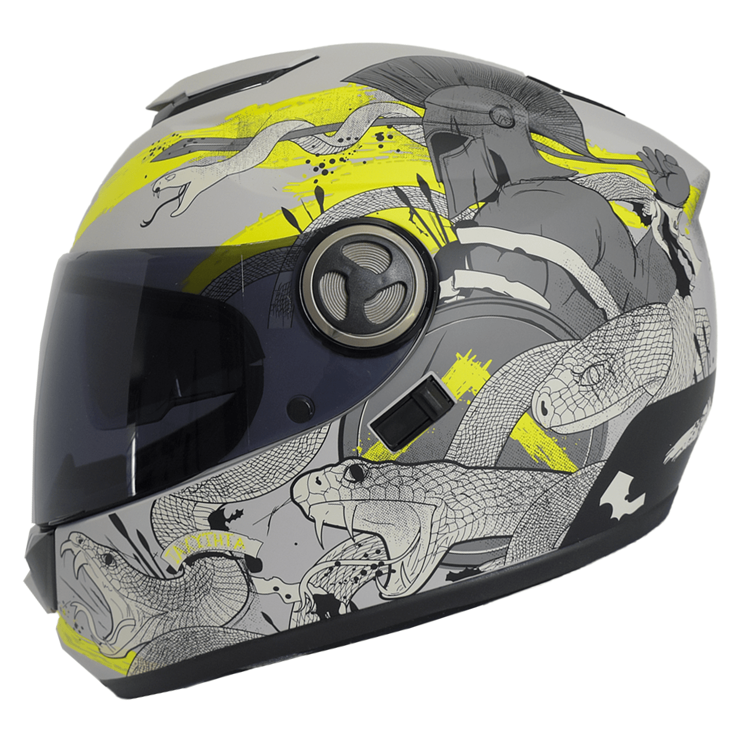 CASCO IMMORTALE RABIA VISOR SMOKE GRIS HIVIS | SKU: IMRABGRYGRSV-#