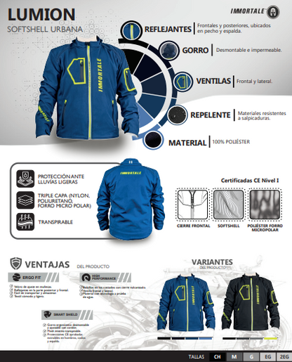 CHAMARRA IMMORTALE LUMION HOMBRE NEGRO | SKU: IMLUMING-#