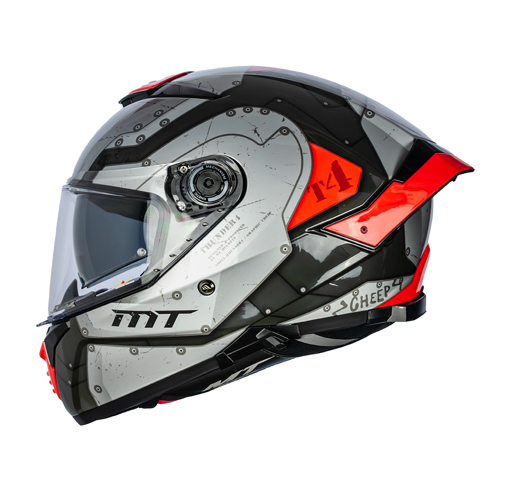 CASCO MT THUNDER 4 SV CHEEP B5 ROJO BRILLO | SKU: 1308929151-#