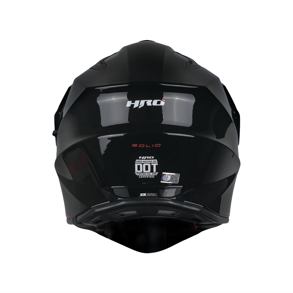CASCO MX340 DV SOLIDO NEGRO BRILLO VISOR ROJO IRIDIUM SKU: HMX340SOBNERO-#