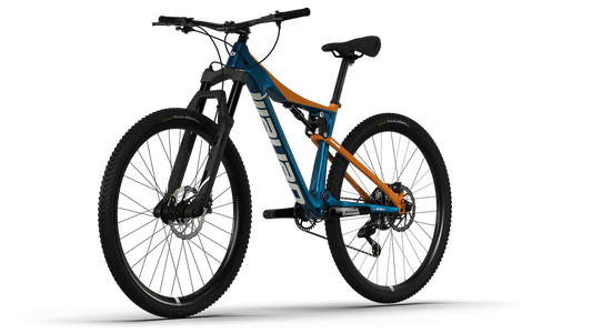 Bicicleta Benelli M23 3.0 PRO CARB 29 FS | BLUE ORANGE WHITE | SKU: BBM234PRCB29FORWHM